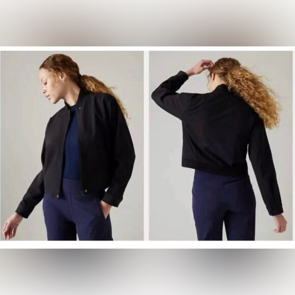Athleta Endless Women's Classic navy blue Bomber Jacket L